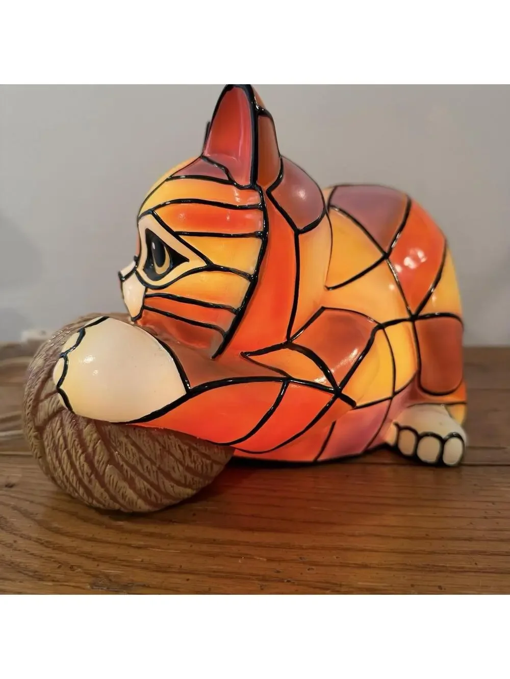 Bradford Exchange The Cat’s Meow Tiffany Style Vinyl Lamp Tested Works COA 2010